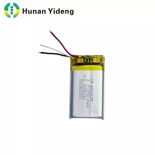 402035 3.7v 250mAh VR Smart Camera Li Polymer Battery